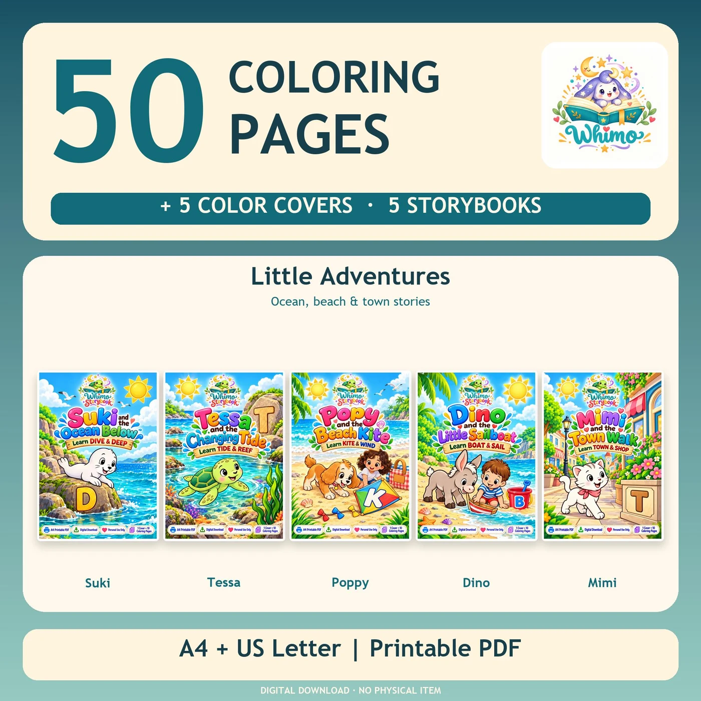 5 Coloring Books Bundle PDF – Cover Art
