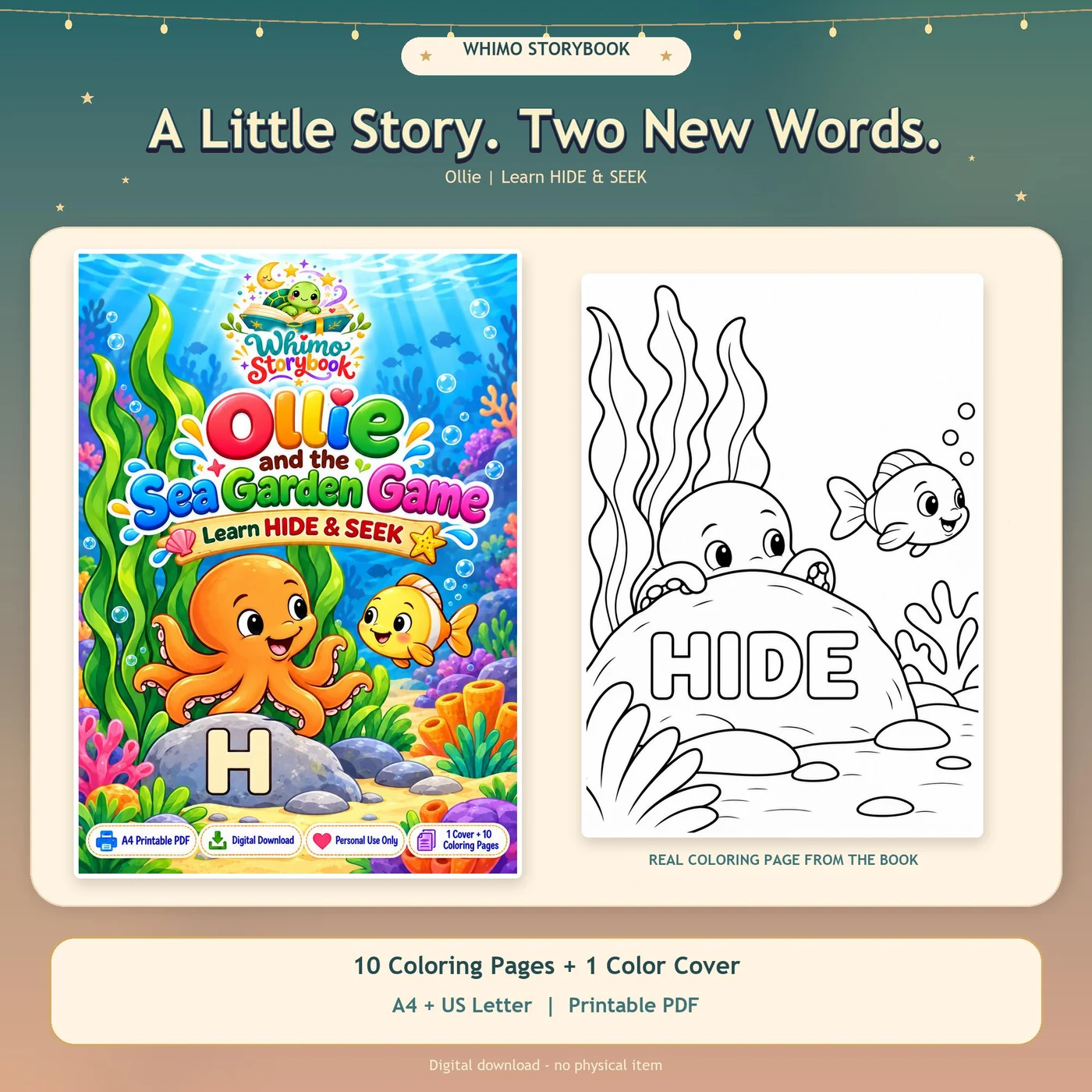 Ollie Ocean Coloring Book for Kids – Cover Art