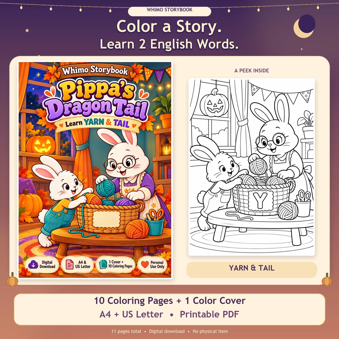 Pippa's Dragon Tail Halloween Coloring Storybook